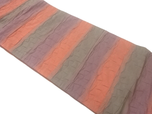 ふくれ織横段模様織出し全通袋帯